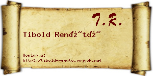 Tibold Renátó névjegykártya